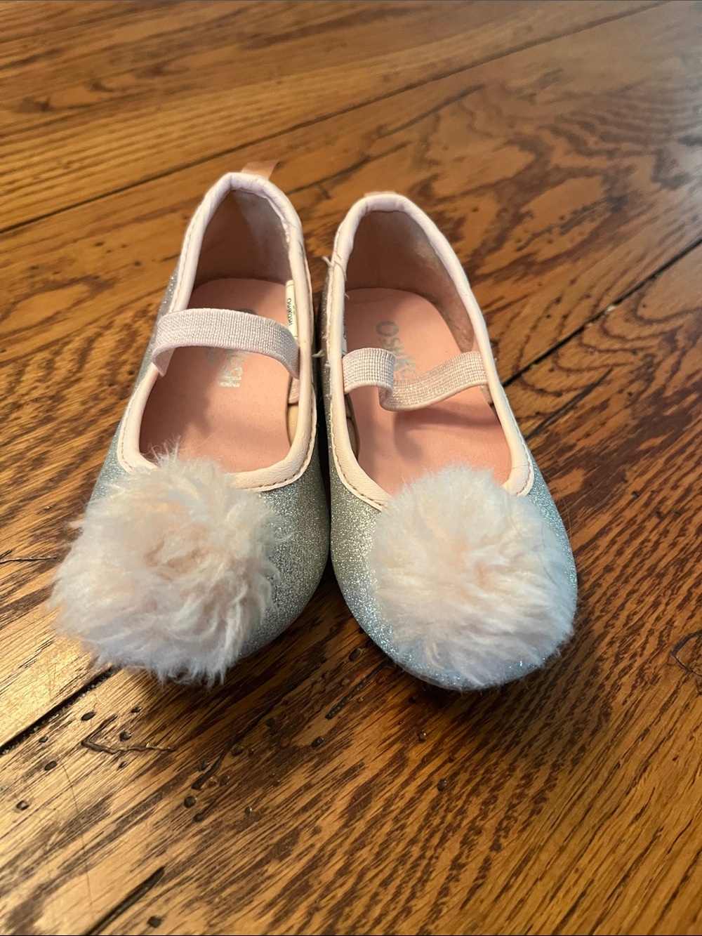 Sparkle Pom Pom Osh Kosh Bgosh Kids Shoes - Pink & Silver